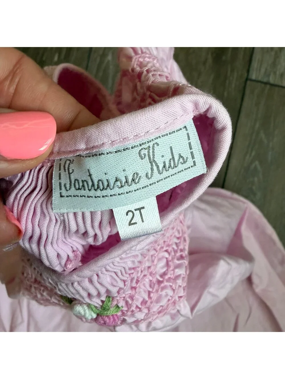 Fantaisie Pink Smocked Bishop Dress 2T